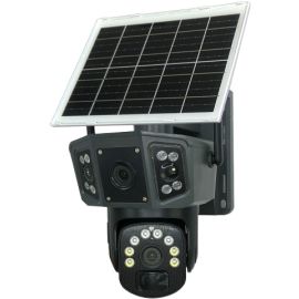 Speedx Ca-wc013 Solar Outdoor 8mp Dual Lens Camera Pan Tilt Pir Motion Detection With V380 Pro App