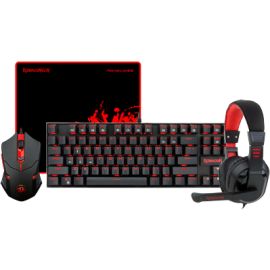 Redragon K552-BB Combo Pack 4 in 1 PC Gamer Value Pack Mouse + Mouse pad + Headset + Mechanical Gaming Keyboard