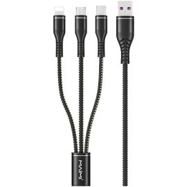 Maimi X55 3 In 1 Durable Nylon Fast Charging Data Cable
