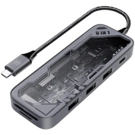 Micropack MDC-N8T 8 In 1 USB C Hub Transparent Multiport Adapter