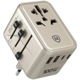 Micropack MTA-5100 100W Worldwide Universal Fast Charging Travel Adapter Titanium Gold