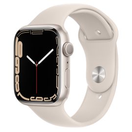 Apple Watch Series 7 45mm Starlight Aluminum Case with Starlight Sport Band MKN63