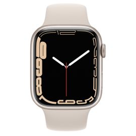 Apple Watch Series 7 41mm Starlight Aluminum Case with Starlight Sport Band MKMY3