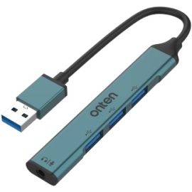Onten 5706 USB A to 3.5mm Jack Adapter With USB 3 Port Hub