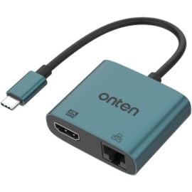Onten UC288 2 In 1 USB C to HDMI HD Video Adapter with RJ45 (100M)