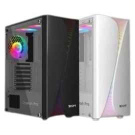 Boost Cheetah Pro Tempered Glass Gaming PC Case With 3 RGB Fans Black