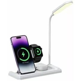 usams US-CD195 15W 4in1 Wireless Charging Holder With Table Lamp
