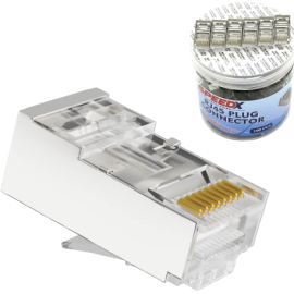 Speedx Cat6 Rj45 (fu) Ftp/stp Connector 100pcs (bottle Pack)