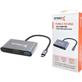 Speedx Sp-tc01 Type-c 3.1 To Vga+otg C+usb 3.0