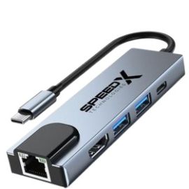 Speedx (sp-tc501) 5 In 1 Multi-port Type C 4k Hdmi Usb 3.0 Converter Good Ic Big Packing