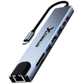 Speedx (sp-tc801) 8 In 1 Multi-port Type C 4k Hdmi Usb 3.0 Converter Good Ic Big Packing
