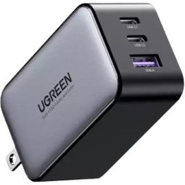 UGreen Nexode 65W USB C Gan 3 Ports Wall Charger US Plus Black