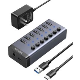 UGreen 90307 USB-C to 7 Port USB-A 3.0 Hub DC 12V EU