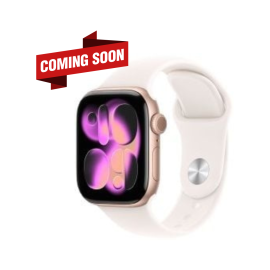 Apple Watch Series 11 46mm Rose Gold Aluminium Case With Starlight Sports Band