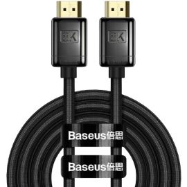 Baseus High Definition Series HDMI 8K to HDMI 8K Adapter Cable(Zinc alloy) 3m Black