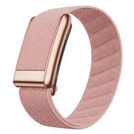 Whoop 5.0 Compatible SuperKnit Nylon Wristband (Coral Pink with Rose Gold Dial)