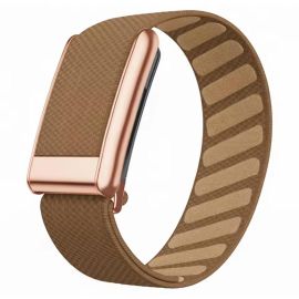 Whoop 5.0 Compatible SuperKnit Nylon Wristband (Brown with Rose Gold Dial)