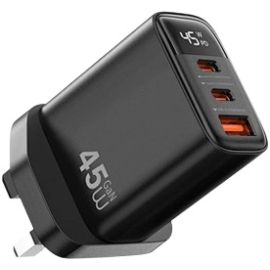 WIWU Firefly 45W Dual Type C 1 USB PD Gan Fast Charger