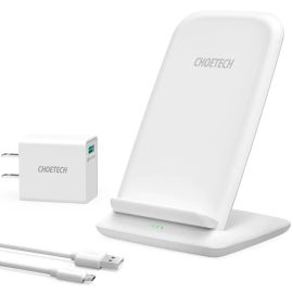 Choetech 15W Fast Wireless Charger Stand with Wall Charger 1.2m Cable
