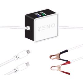 Zeno Double USB Clip Charger With Micro USB and C type Cable Compact Fast and Reliable (ZE-CP02)