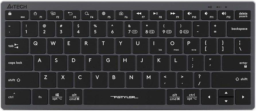 A4tech Fstyler FBX51C Dual Mode Bluetooth 2.4G Wireless Compact Rechargeable Keyboard