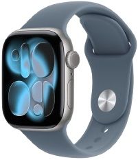 Apple Watch Series 11 42mm Space Gray Aluminium Case With Anchor Blue Sports Band