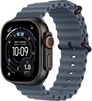 Apple Watch Ultra 3 GPS + Cellular 49mm Black Titanium Case with Anchor Blue Ocean Band (MF254)