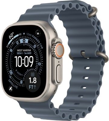Apple Watch Ultra 3 GPS + Cellular 49mm Natural Titanium Case with Anchor Blue Ocean Band (MF1V4)