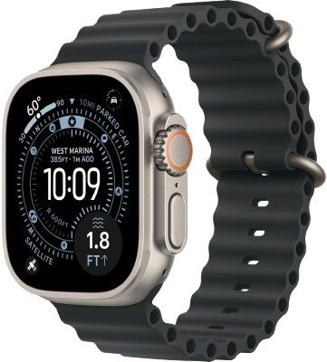 Apple Watch Ultra 3 GPS + Cellular 49mm Natural Titanium Case with Black Ocean Band (MF1V4)