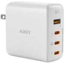 Aukey Omnia II Mis S Wall 100W GaN Charger With 4-Ports Us Pin White