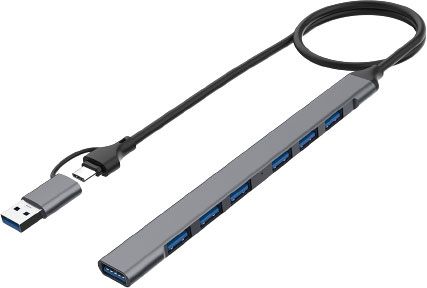 Onten OT-UCA9702 Portable 2-in-1 7-Port Multifunctional HUB Docking Station