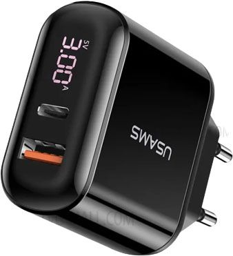 Usams US-CC085 T23 QC3.0+PD3.0 Digital Display Fast Charger