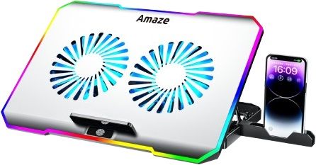 Amaze A505 Dual Fans RGB Cooling Laptop Stand with Phone Holder