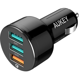 Aukey Car Charger with Quick Charge 3.0 & 2 USB Ports