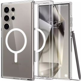 Spigen Ultra Hybrid Metal Ring MagFit Designed for Galaxy S24 Ultra Case White – ACS07297