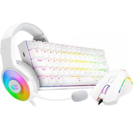 Redragon S129W 3-In-1 Keyboard Mouse and Headsets Wired Combo White