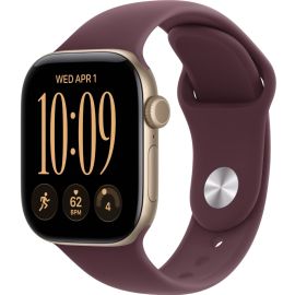 Apple Watch Series 12 GPS 42mm Light Gold Aluminum Case with Burgundy Sport Band