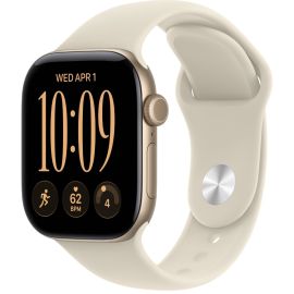 Apple Watch Series 12 GPS 46mm Light Gold Aluminum Case with Burgundy Sport Band