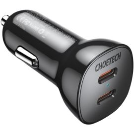 Choetech TC0008 PD 40W Dual USB C Ports Fast Car Charger Black