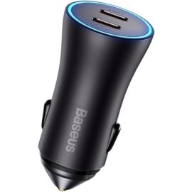 Baseus Golden Contactor Pro 2x USB C 40W Car Charger Gray