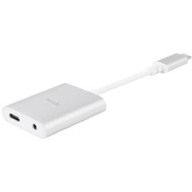 Moshi USB-C Digital Audio Adapter with Charging–Silver (99MO084249)