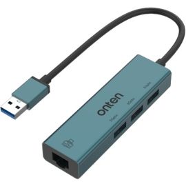 Onten OTN-5220 4 In 1 USB3.0 To 3 Ports USB 3.0 Hub with Gigabit Ethernet Adapter