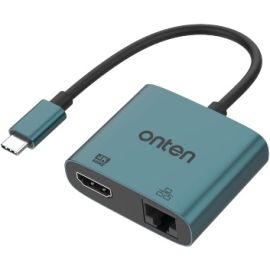 Onten UC288 2 In 1 USB C to HDMI HD Video Adapter with RJ45 (100M)
