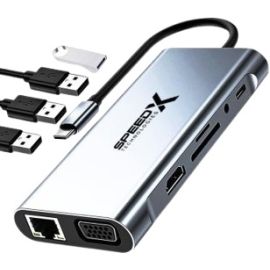 Speed-x (sp-tc1101) 11 In 1 Multi-port Type C 4k Hdmi Usb 3.0 Converter Good Ic Big Packing