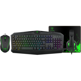 T-DAGGER T-TGS003 Mouse/ Keyboard/Mousepad/Headset 4 IN 1 Gaming Combo Set