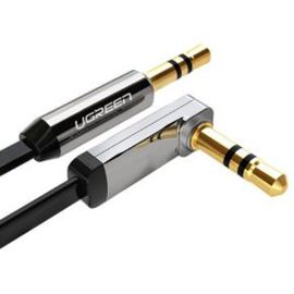 UGreen 10736 3.5Mm Male To 3.5Mm Male Right Angle Flat Cable Gold Plated 3M Av119